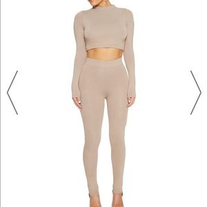 Naked Wardrobe Oh So Tight Set In Olive Green